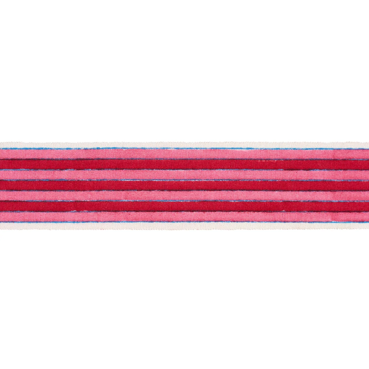 Schumacher Arya Stripe Hand Block Trim in Pink (85430)