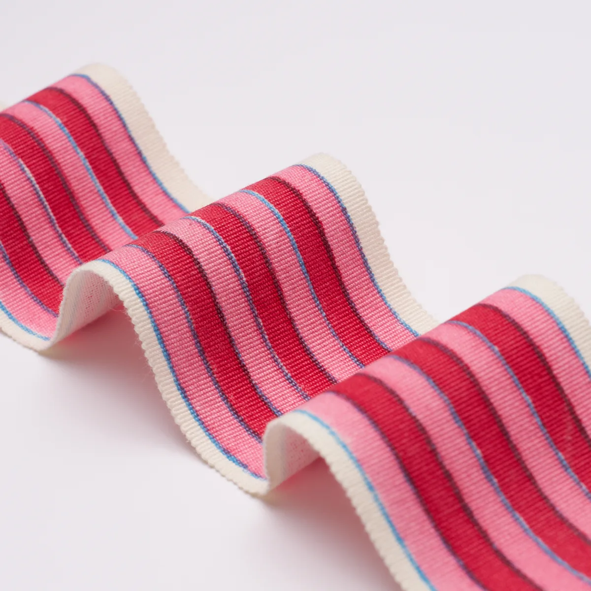85430 | Arya Stripe Hand Block Trim - Pink Schumacher Arya Stripe Hand Block Trim in Pink (85430)