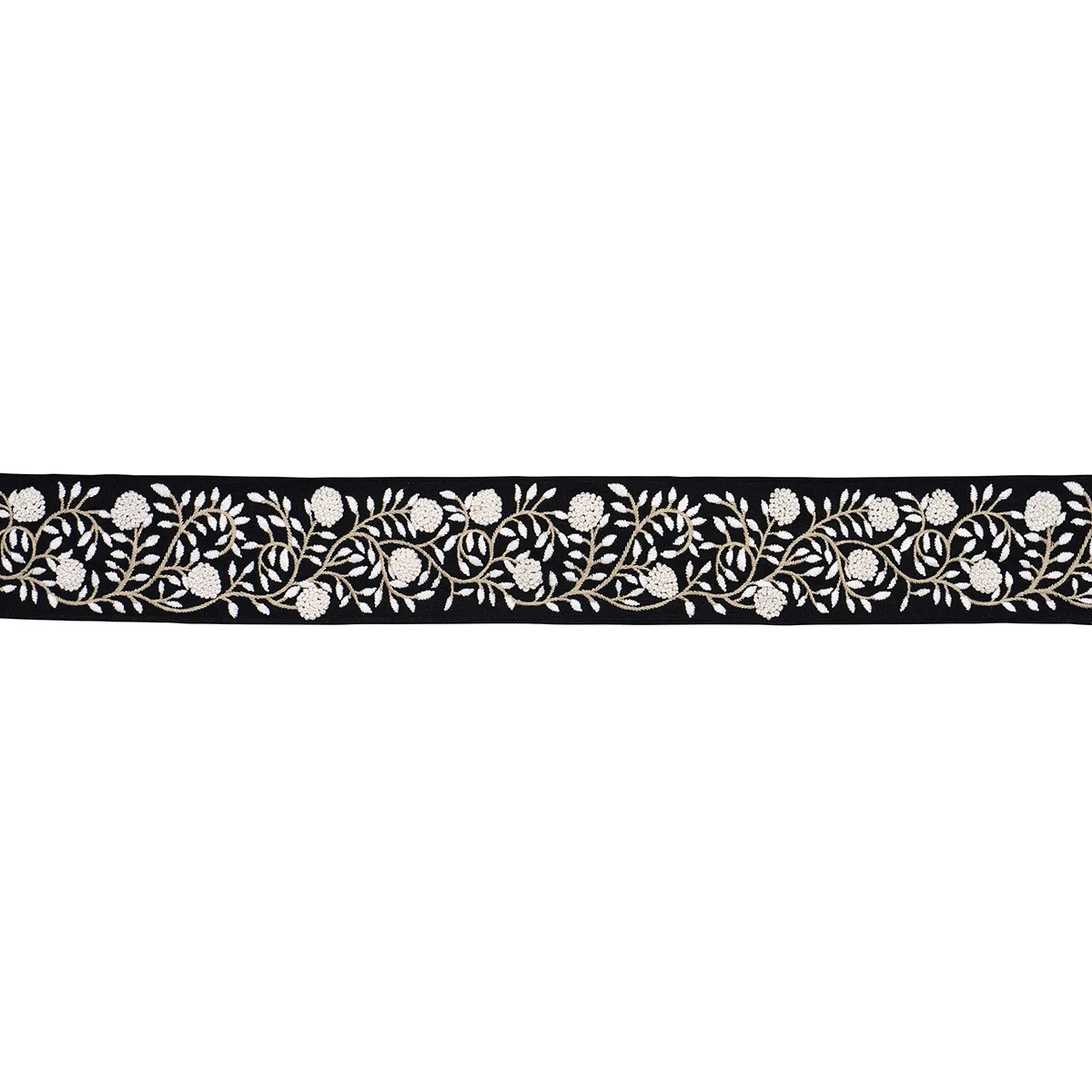 Schumacher Ashoka Tape trim in Black & Cream (76298)