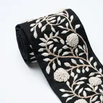 Schumacher Ashoka Tape trim in Black & Cream (76298)
