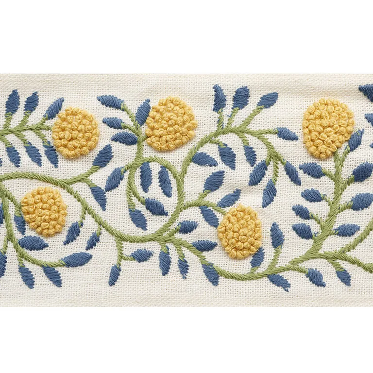 Schumacher Ashoka Tape trim in Citron & Blue (76292)