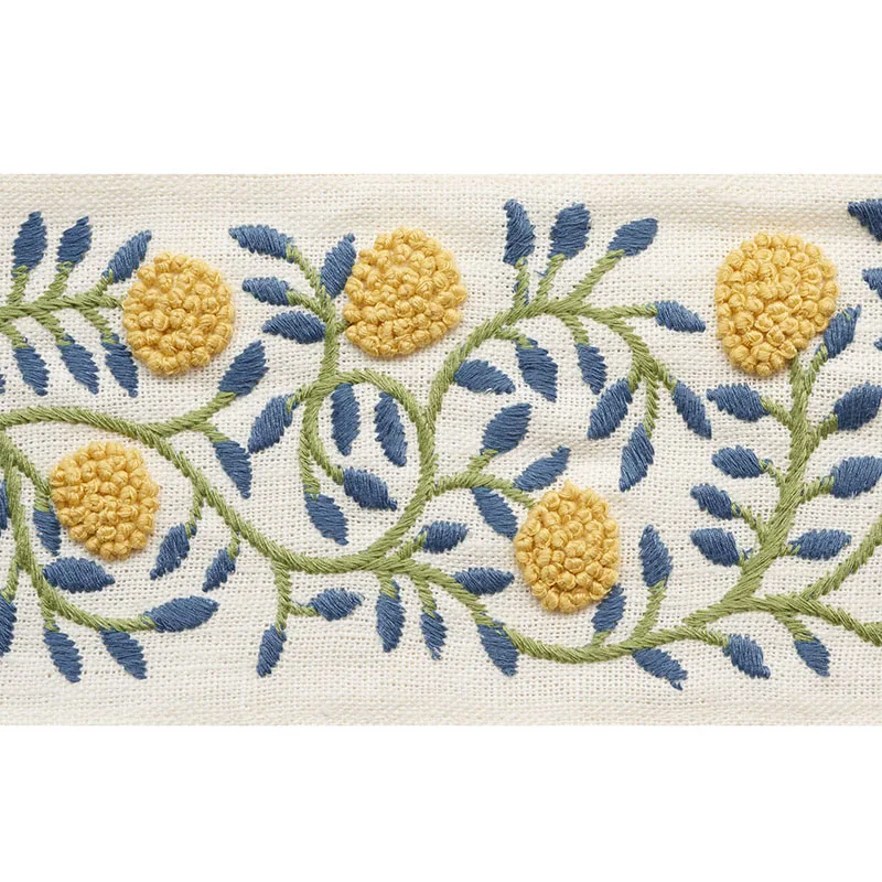 Schumacher Ashoka Tape trim in Citron & Blue (76292)