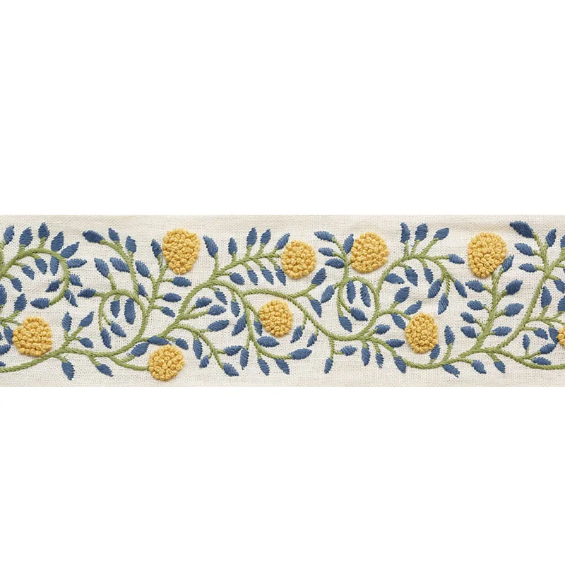 Schumacher Ashoka Tape trim in Citron & Blue (76292)