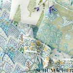 Schumacher Ashoka Tape trim in Citron & Blue (76292)