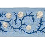 76294 | Ashoka Tape - Ivory & Blue Schumacher Ashoka Tape trim in Ivory & Blue (76294)