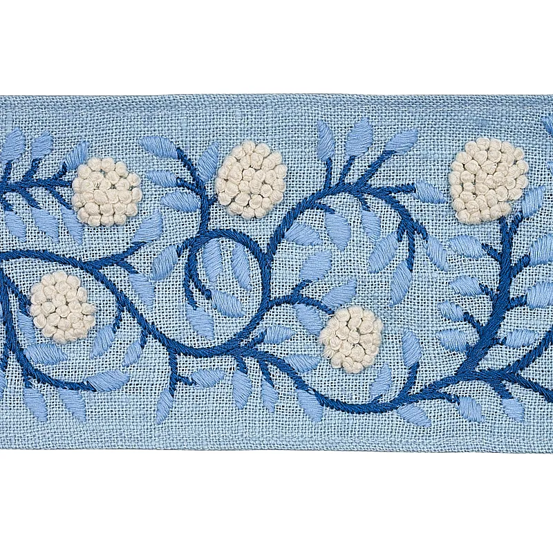Schumacher Ashoka Tape trim in Ivory & Blue (76294)