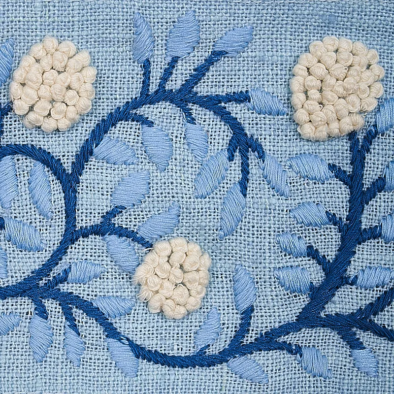 76294 | Ashoka Tape - Ivory & Blue Schumacher Ashoka Tape trim in Ivory & Blue (76294)