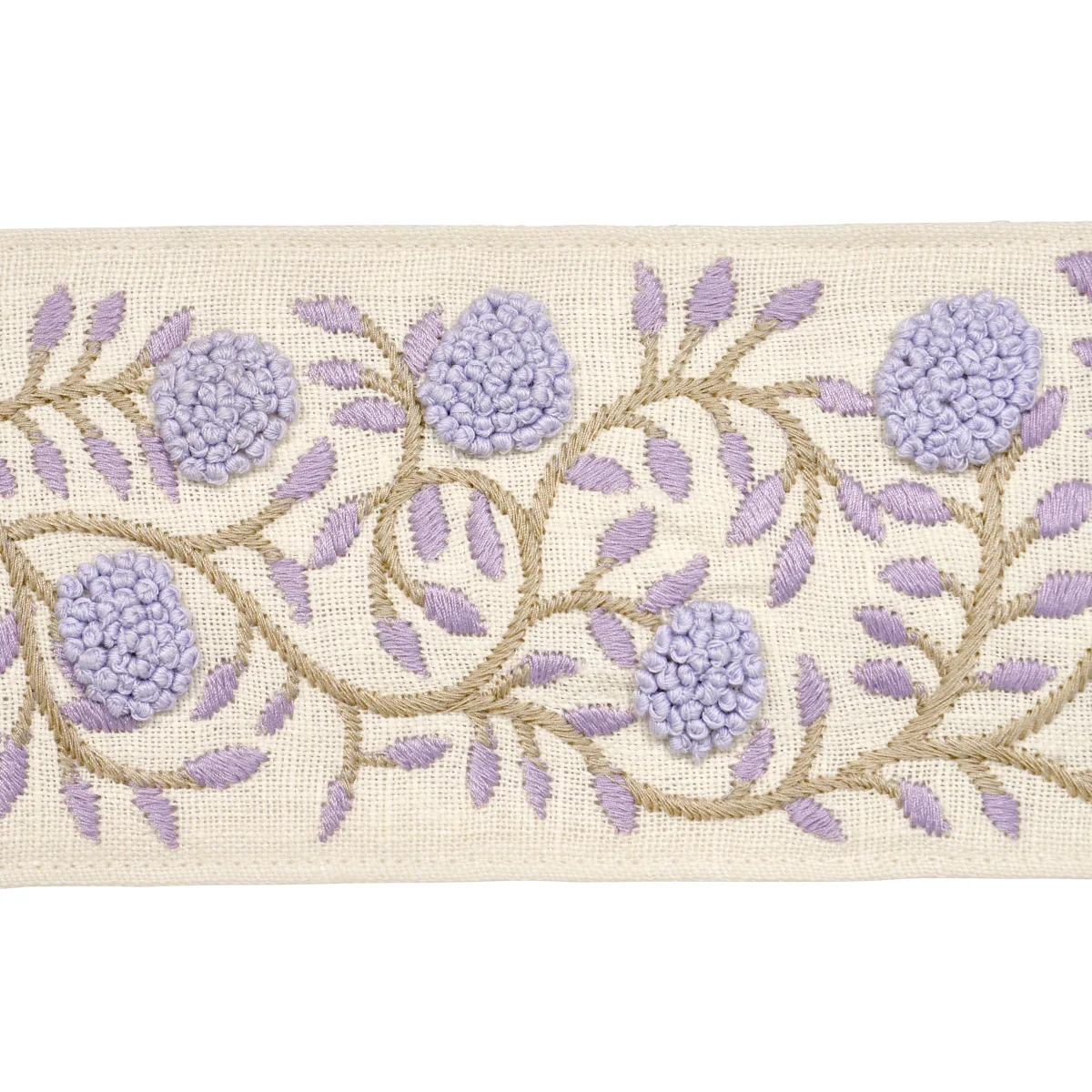 Schumacher Ashoka Tape trim in Lilac & Cream (76297)