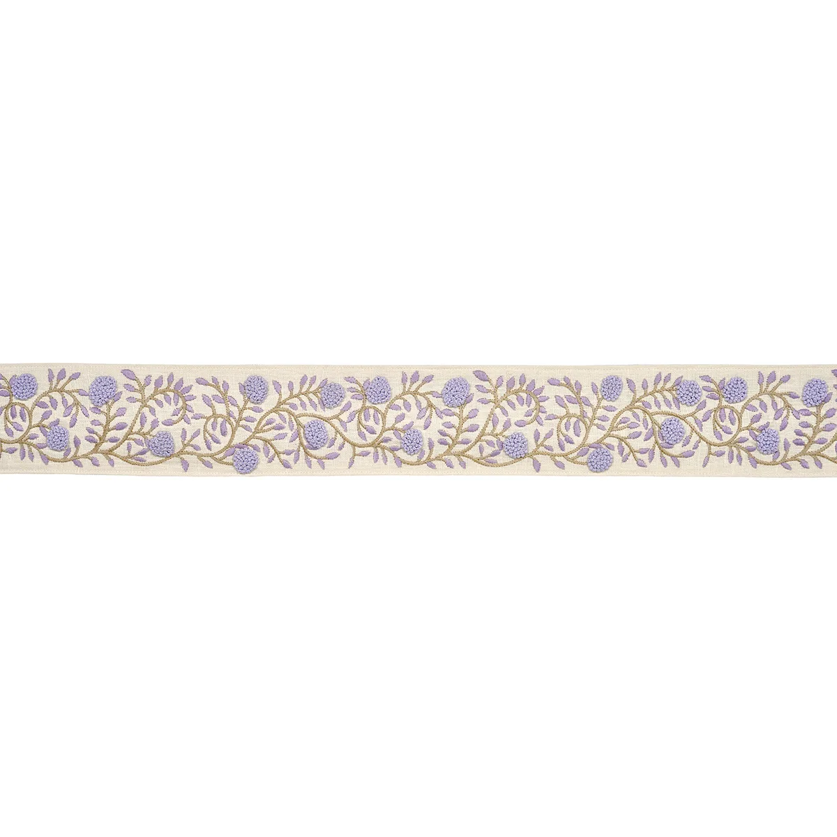 Schumacher Ashoka Tape trim in Lilac & Cream (76297)