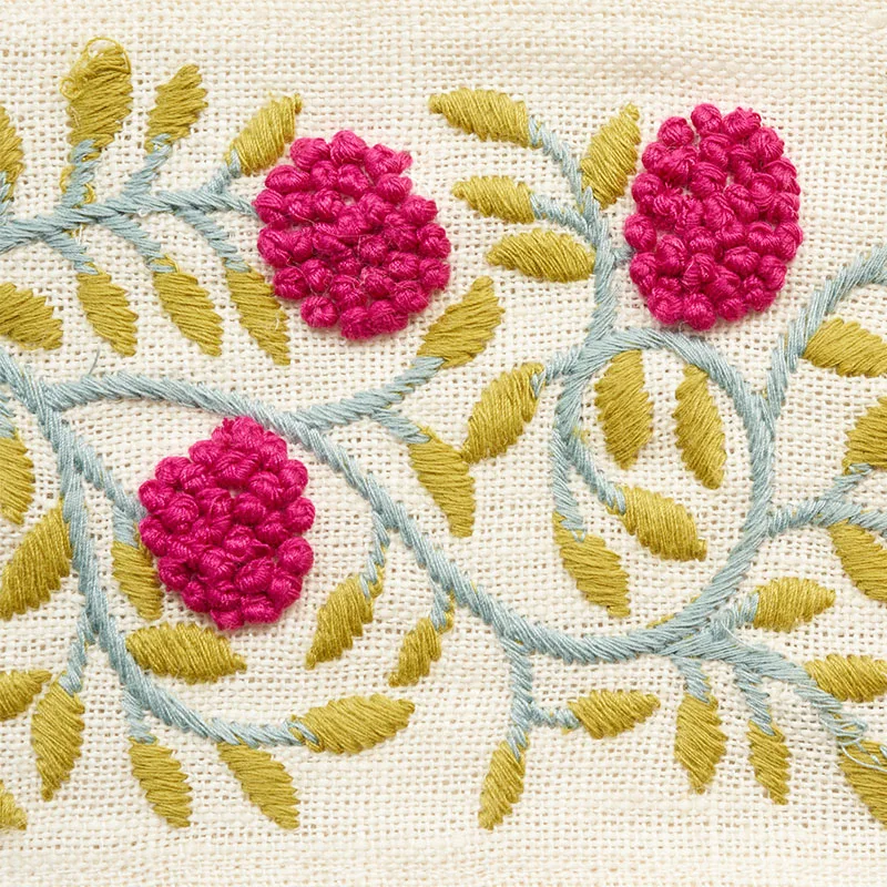76293 | Ashoka Tape - Magenta & Leaf Schumacher Ashoka Tape trim in Magenta & Leaf (76293)