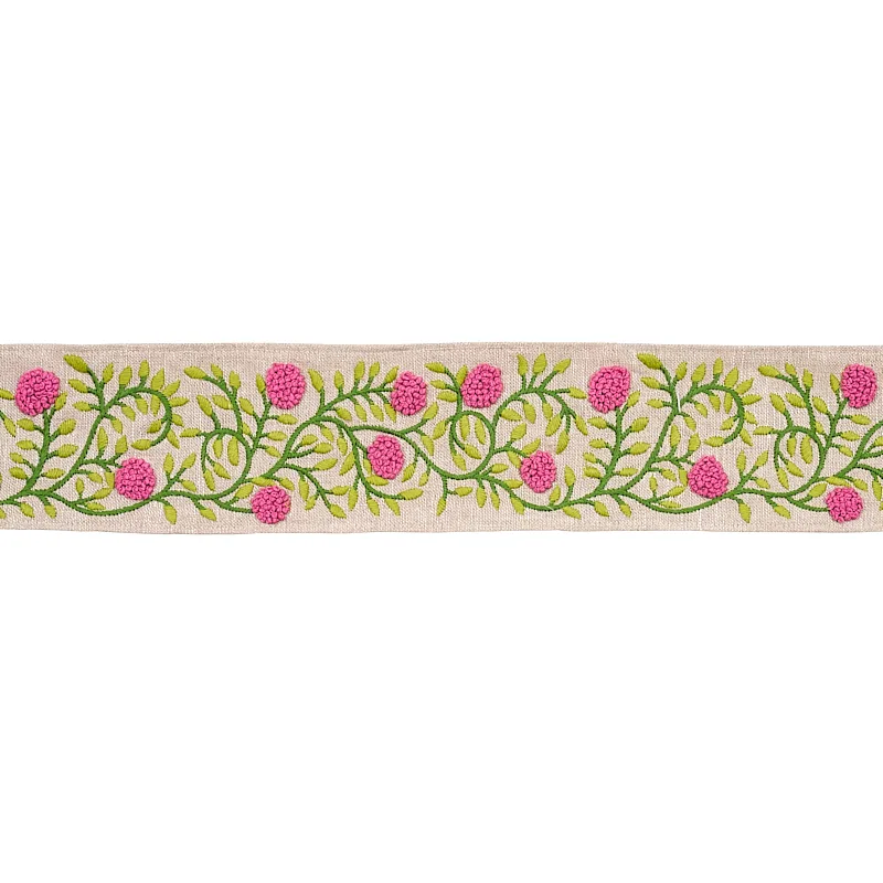 Schumacher Ashoka Tape trim in Orchid & Green (76295)