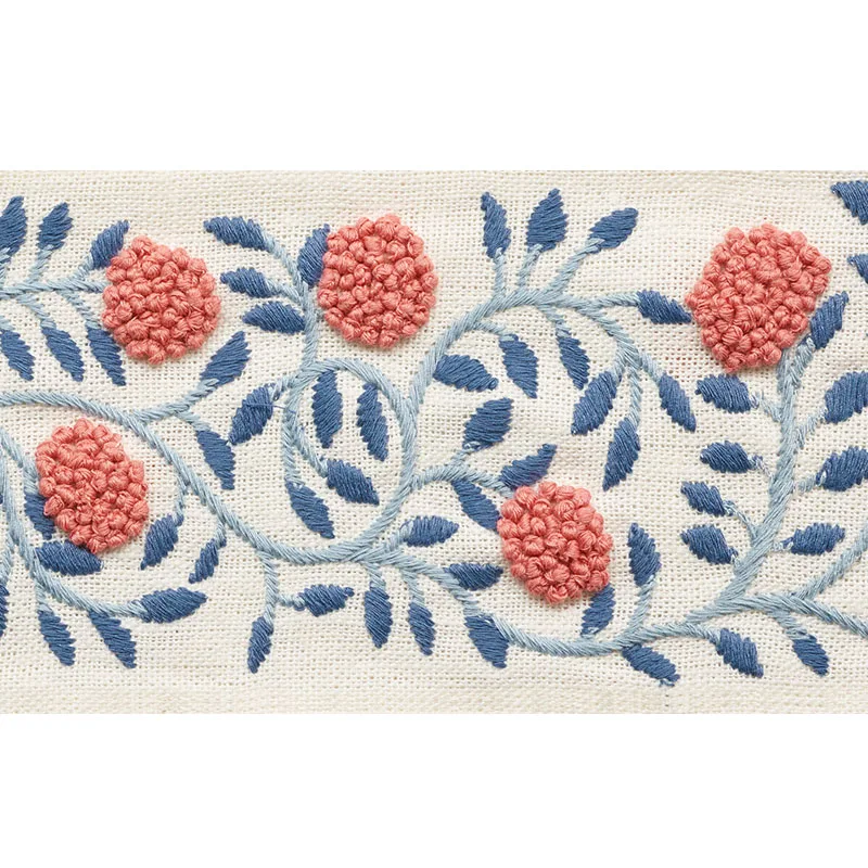 Schumacher Ashoka Tape trim in Rose & Sky (76290)
