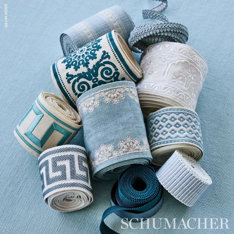 Schumacher Astor Braid Indoor/Outdoor trim in Cloud (74961)