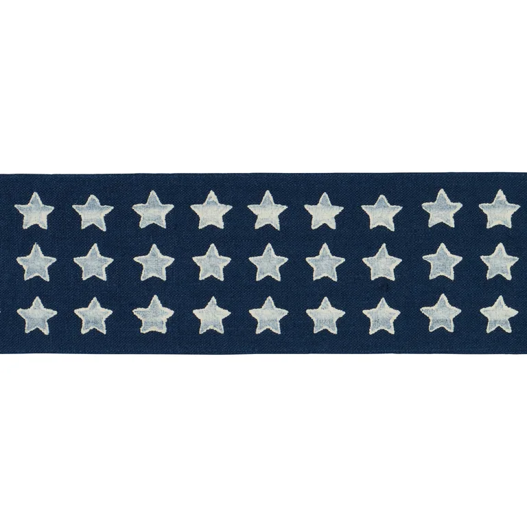 Schumacher Astra Block-Print Tape trim in Navy (87563)