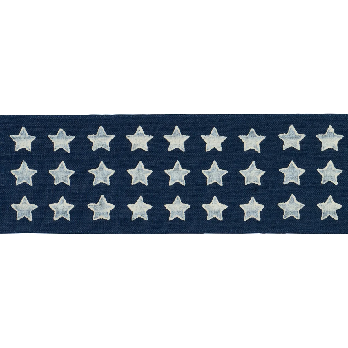 Schumacher Astra Block-Print Tape trim in Navy (87563)