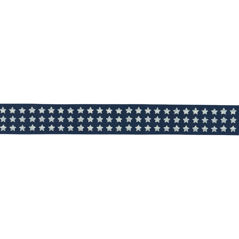 Schumacher Astra Block-Print Tape trim in Navy (87563)