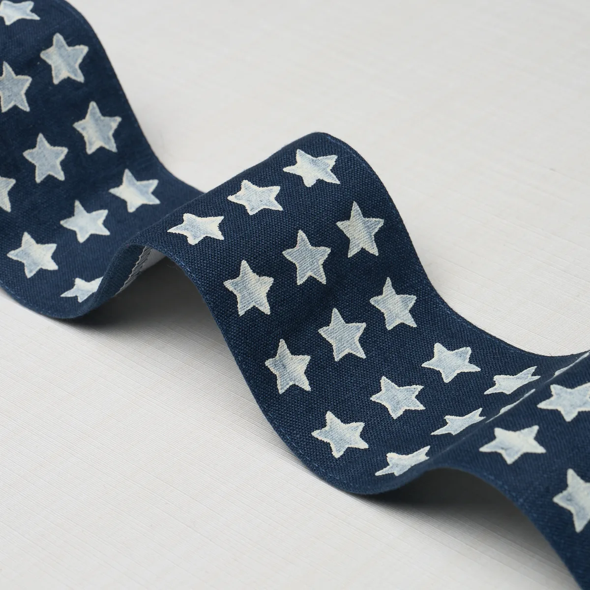 87563 | Astra Block-Print Tape - Navy Schumacher Astra Block-Print Tape trim in Navy (87563)