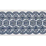 80442 | Astrid Embroidered Tape - Blue Schumacher Astrid Embroidered Tape trim in Blue (80442)