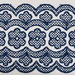 80442 | Astrid Embroidered Tape - Blue Schumacher Astrid Embroidered Tape trim in Blue (80442)