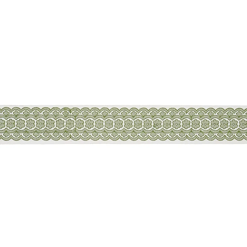 Schumacher Astrid Embroidered Tape trim in Green (80441)
