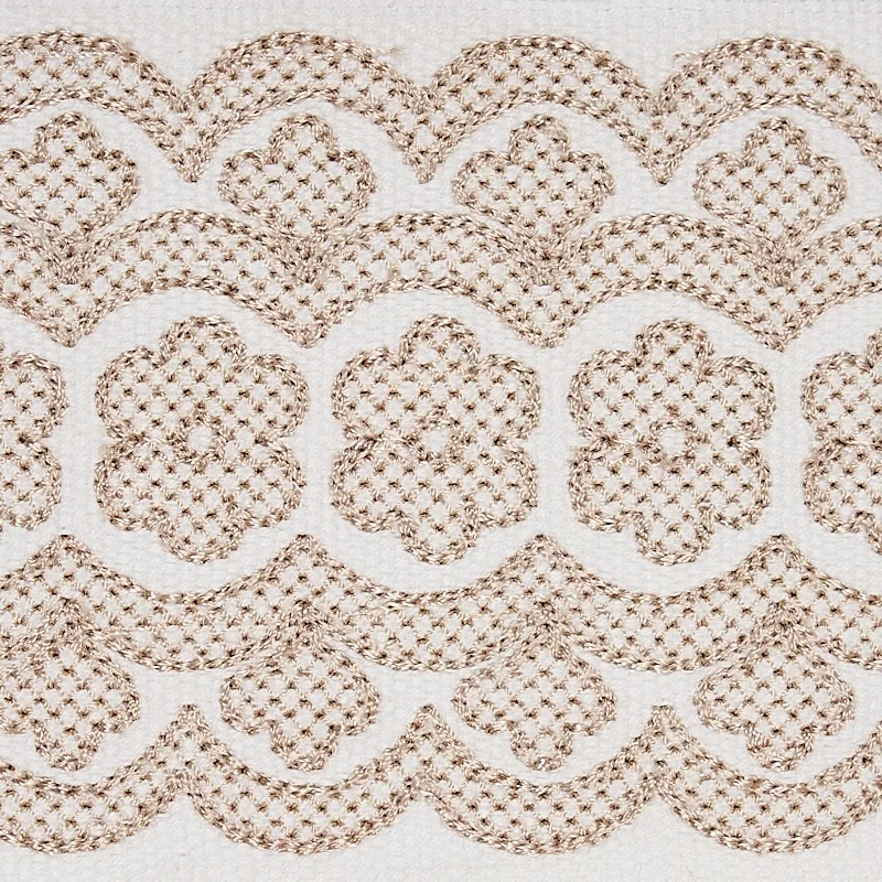 80440 | Astrid Embroidered Tape - Natural Schumacher Astrid Embroidered Tape trim in Natural (80440)
