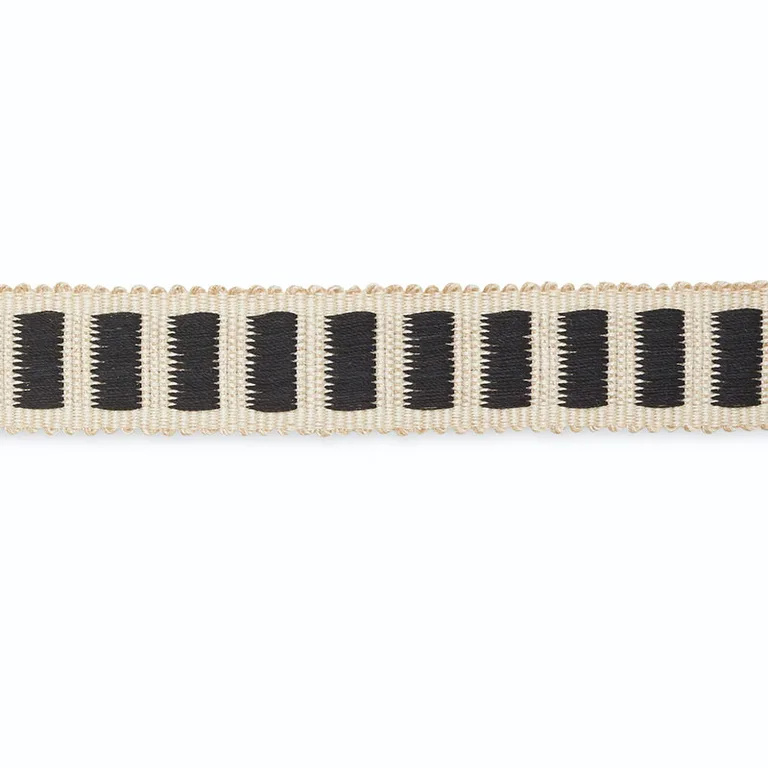 Schumacher Aubrey Braid trim in Ivory/Ebony (B154-7)