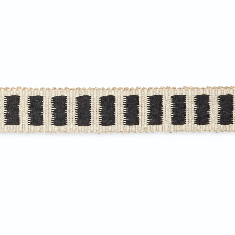Schumacher Aubrey Braid trim in Ivory/Ebony (B154-7)