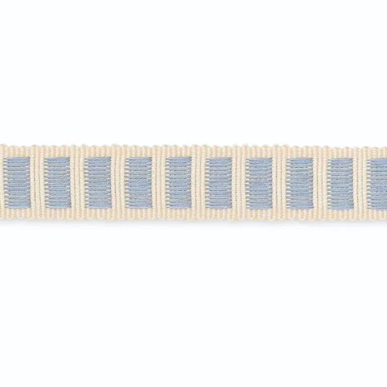 Schumacher Aubrey Braid trim in Ivory/Sky (B154-8)