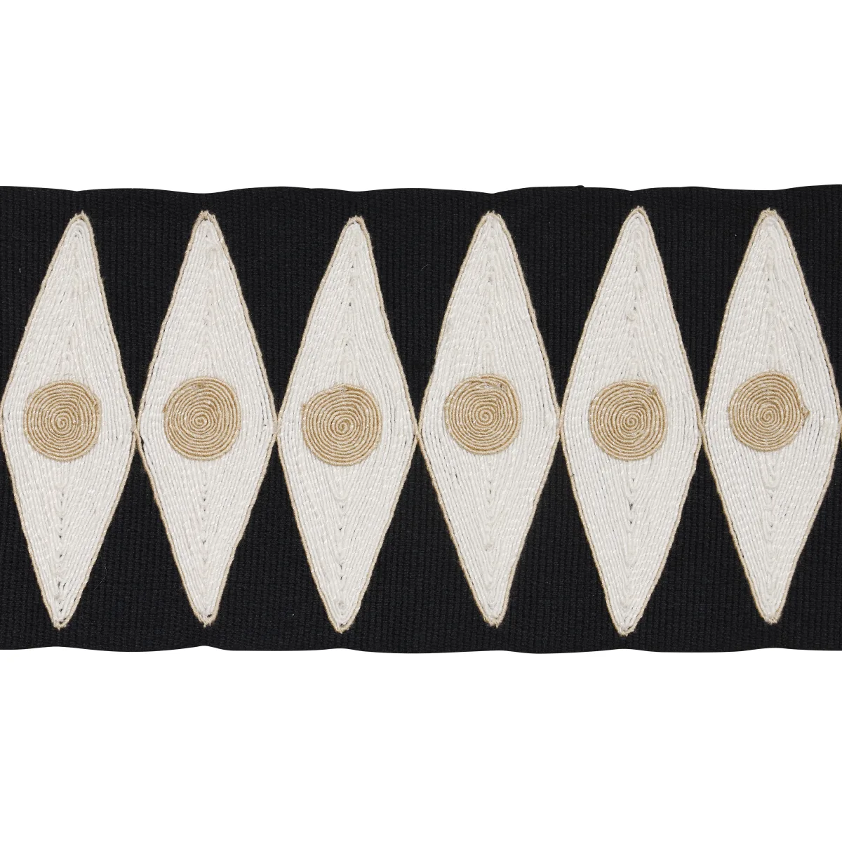 Schumacher Backgammon Tape trim in Black and Sand (181222)