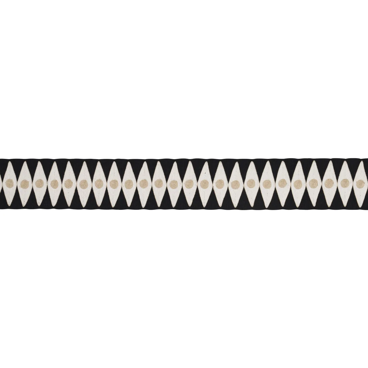 Schumacher Backgammon Tape trim in Black and Sand (181222)