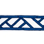 81742 | Bamboo Trellis Tape - Blue Schumacher Bamboo Trellis Tape trim in Blue (81742)