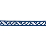 81742 | Bamboo Trellis Tape - Blue Schumacher Bamboo Trellis Tape trim in Blue (81742)