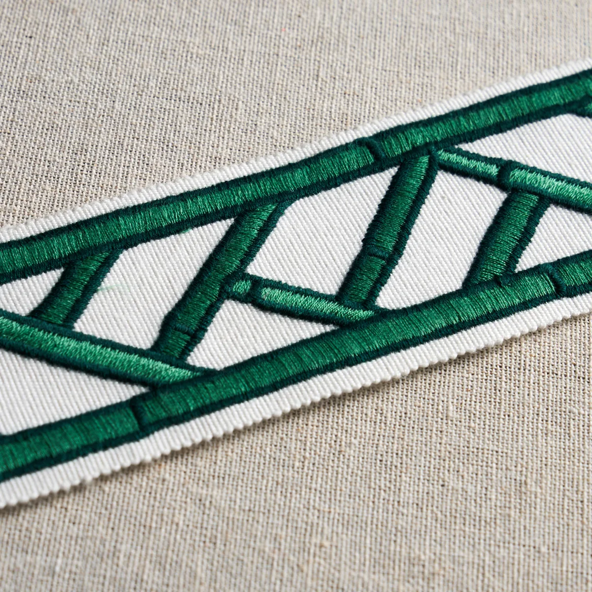 Schumacher Bamboo Trellis Tape trim in Green (81741)