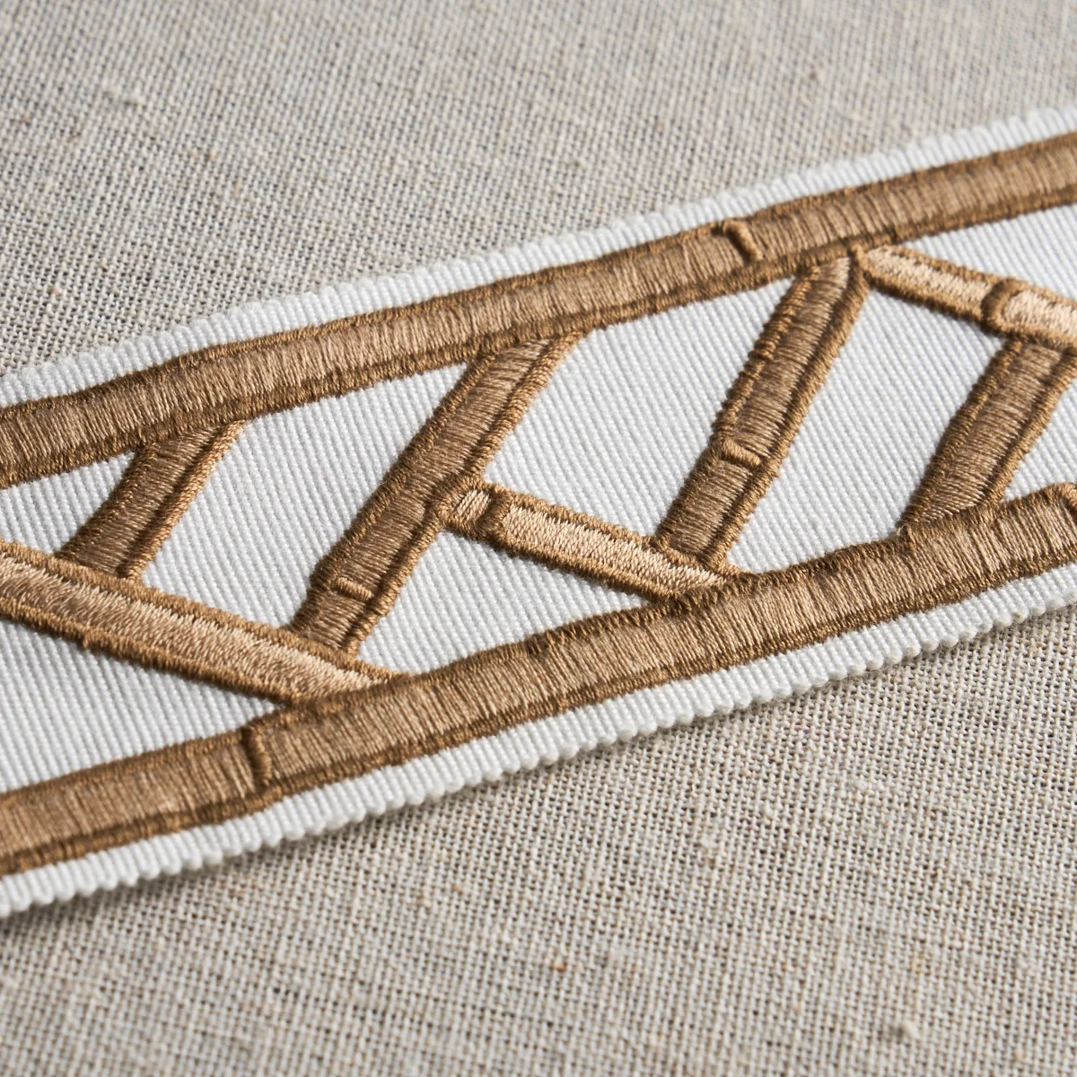 Schumacher Bamboo Trellis Tape trim in Sesame (81740)