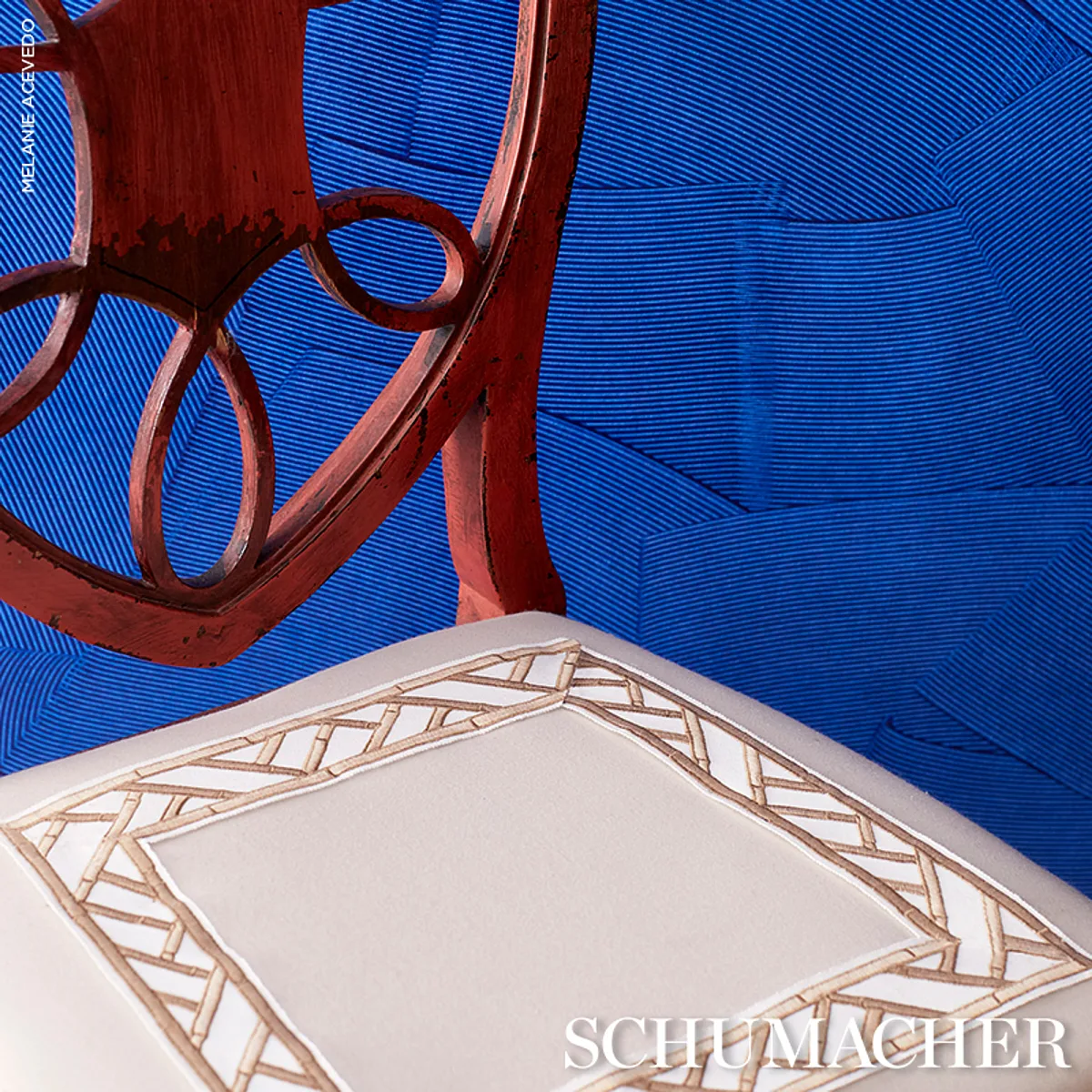 Schumacher Bamboo Trellis Tape trim in Sesame (81740)
