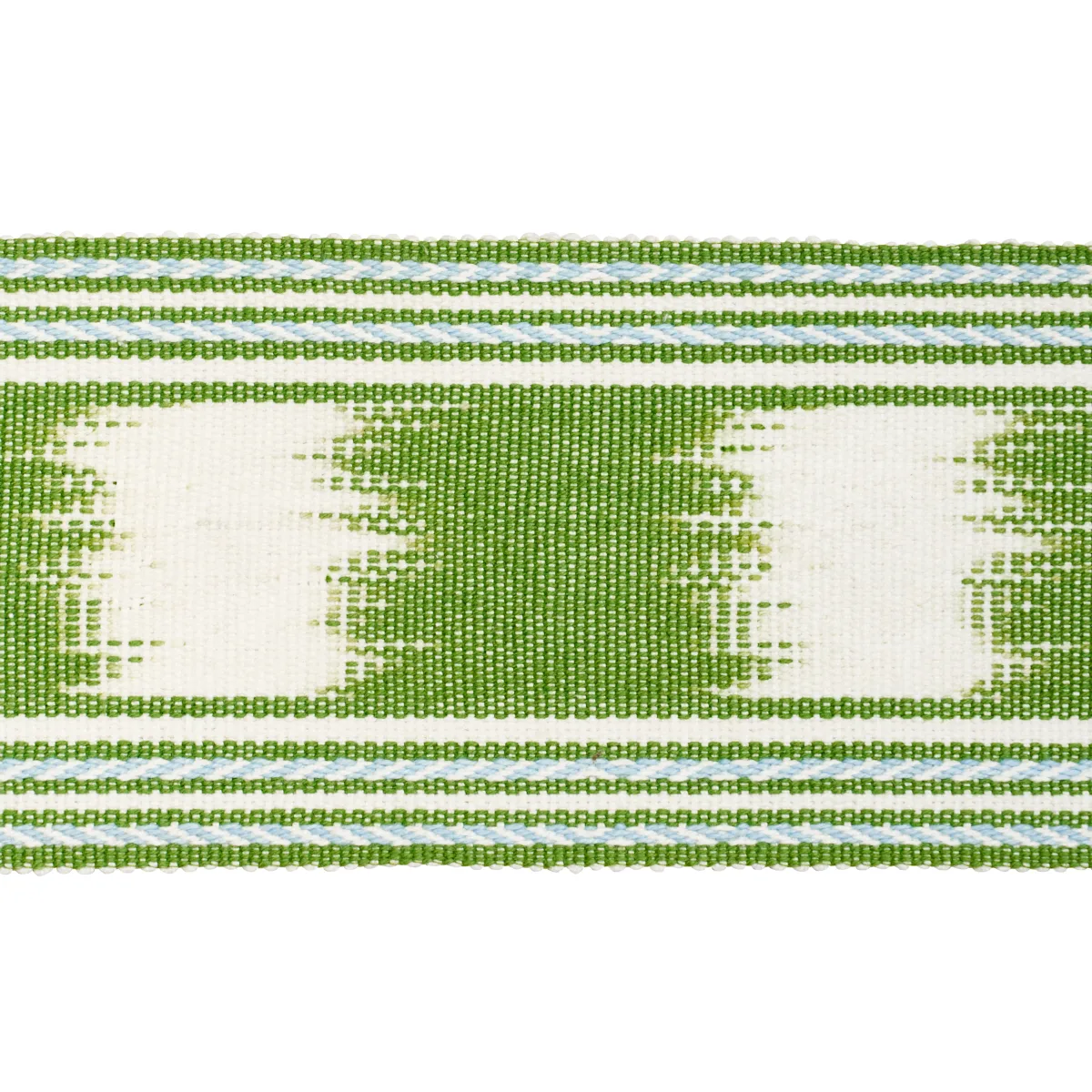 Schumacher Banyan Ikat Tape trim in Leaf (79303)