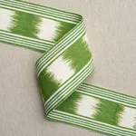 79303 | Banyan Ikat Tape - Leaf Schumacher Banyan Ikat Tape trim in Leaf (79303)