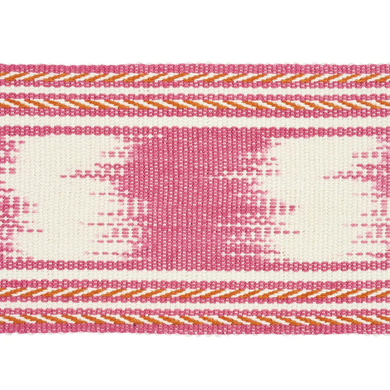 Schumacher Banyan Ikat Tape trim in Pink (79301)