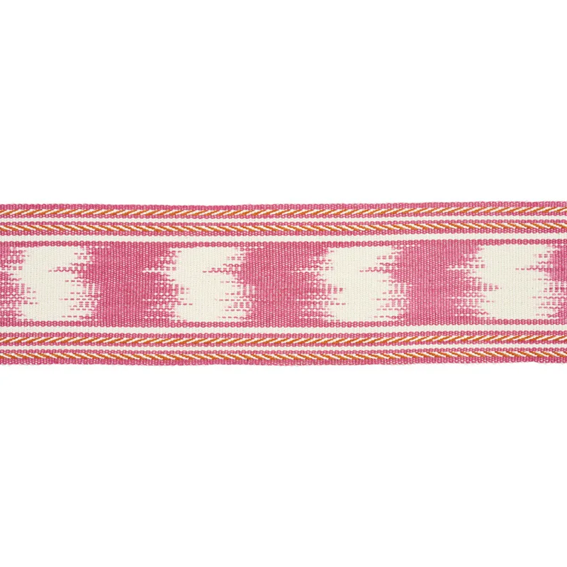 Schumacher Banyan Ikat Tape trim in Pink (79301)