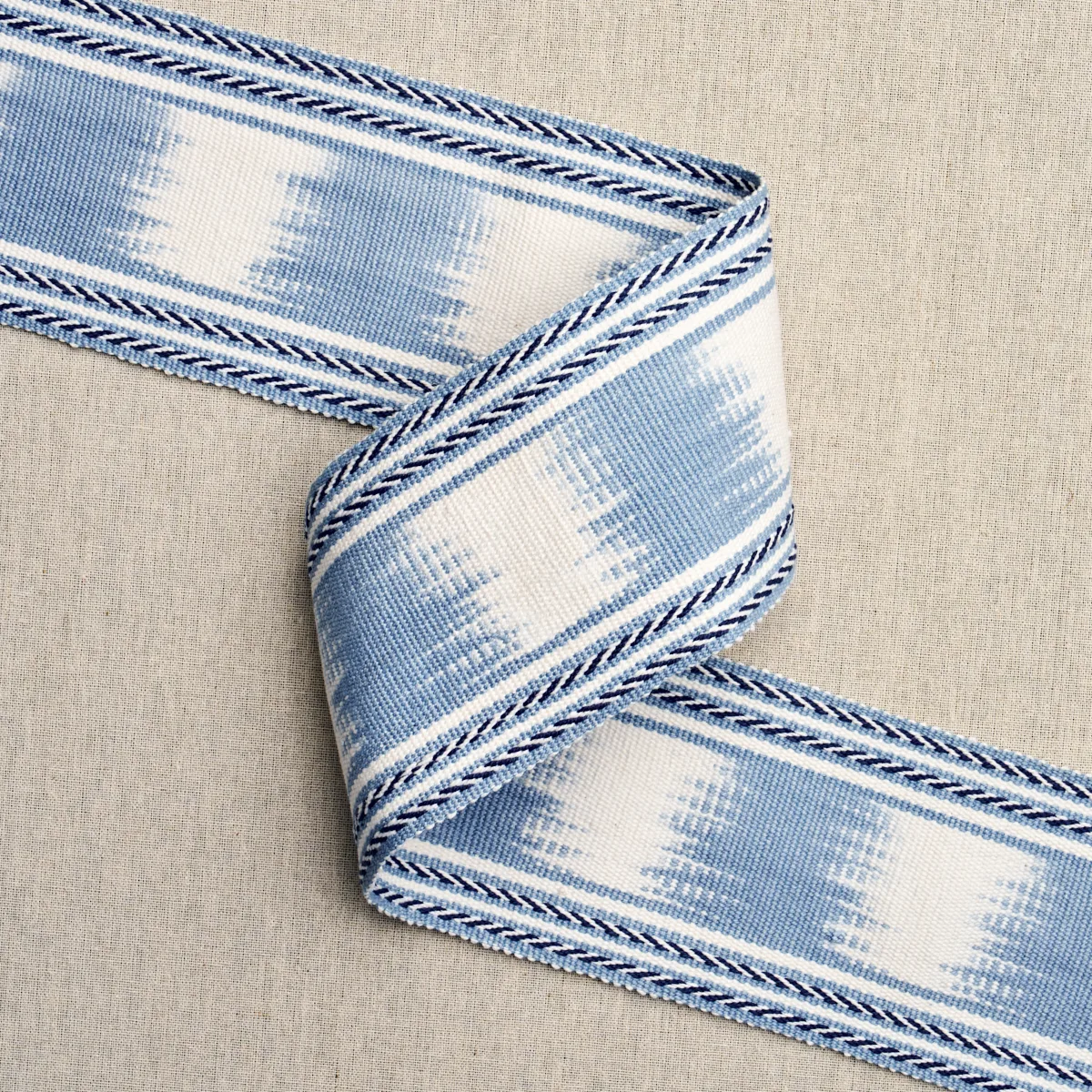 Schumacher Banyan Ikat Tape trim in Sky (79304)