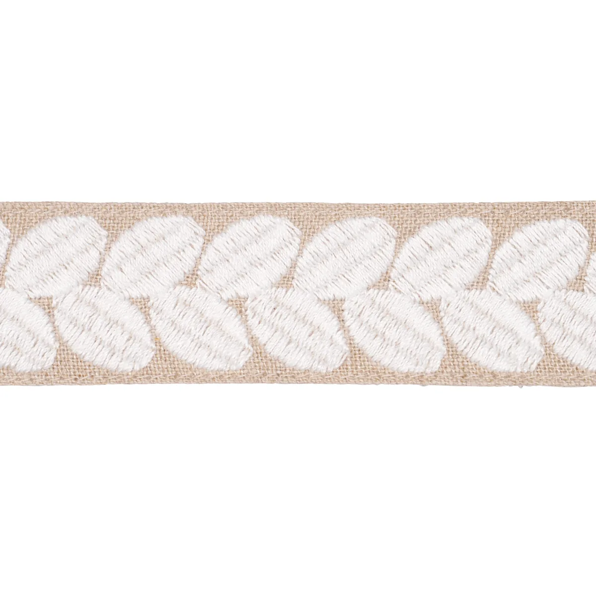 Schumacher Berkeley Tape Narrow trim in Ivory on Natural (79914)