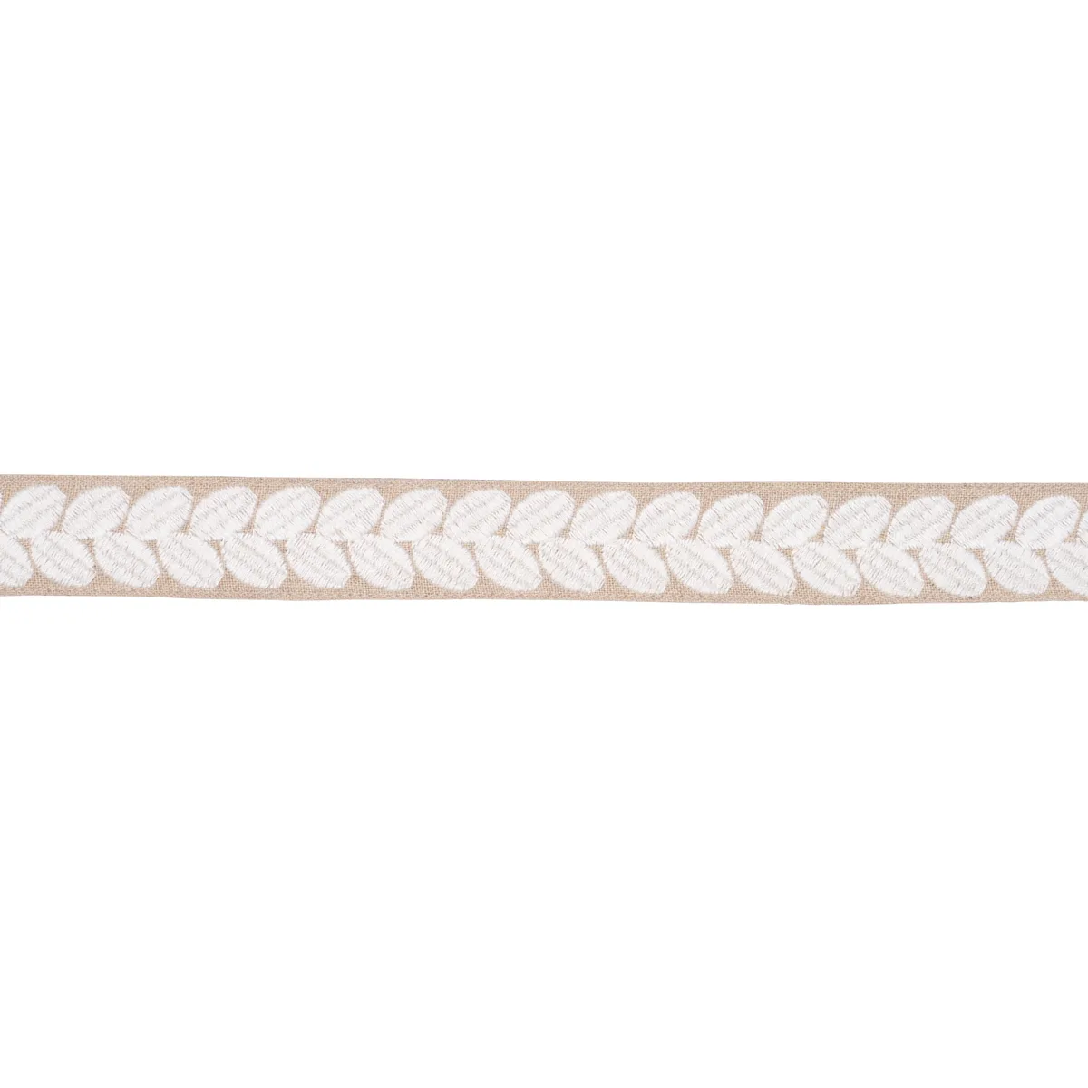 Schumacher Berkeley Tape Narrow trim in Ivory on Natural (79914)