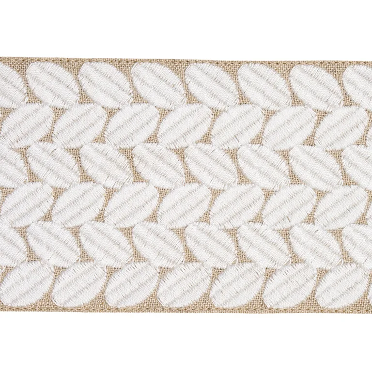 Schumacher Berkeley Tape Wide trim in Ivory on Natural (70658)