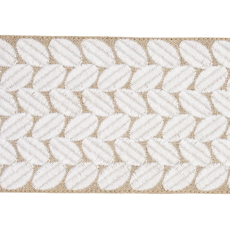 Schumacher Berkeley Tape Wide trim in Ivory on Natural (70658)
