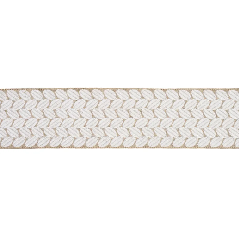 Schumacher Berkeley Tape Wide trim in Ivory on Natural (70658)