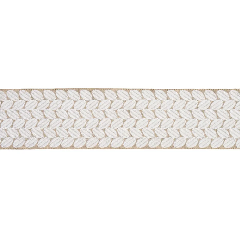 Schumacher Berkeley Tape Wide trim in Ivory on Natural (70658)