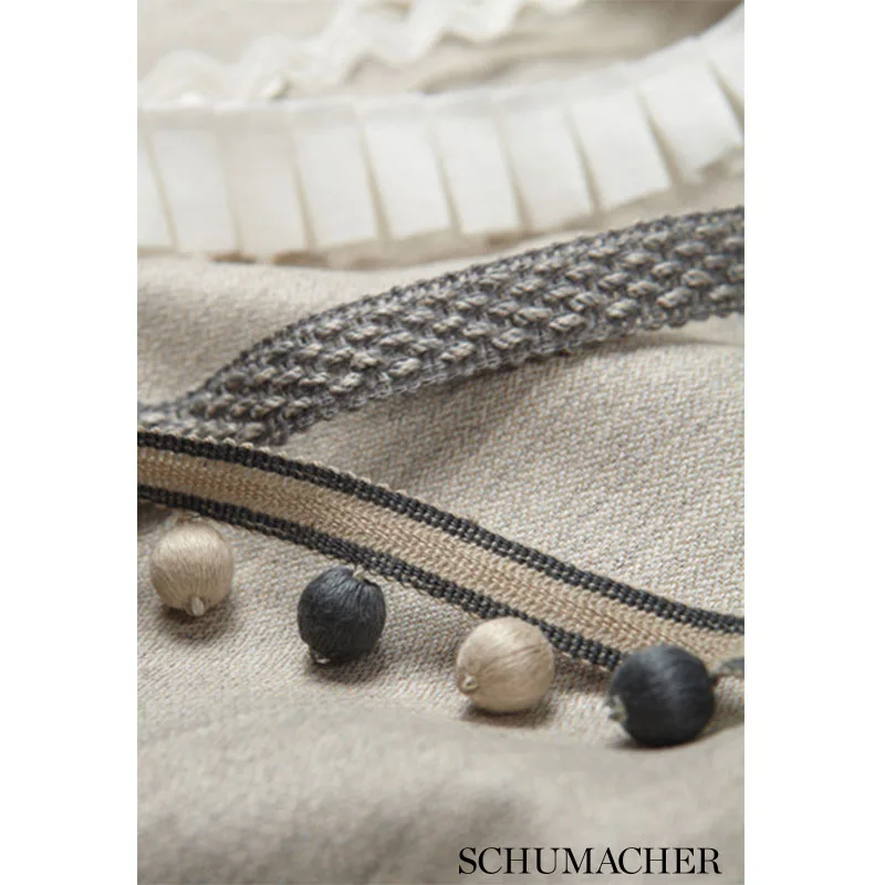 Schumacher Bertrand Linen Braid trim in Blanc (65530)