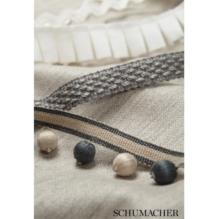 Schumacher Bertrand Linen Braid trim in String (65531)