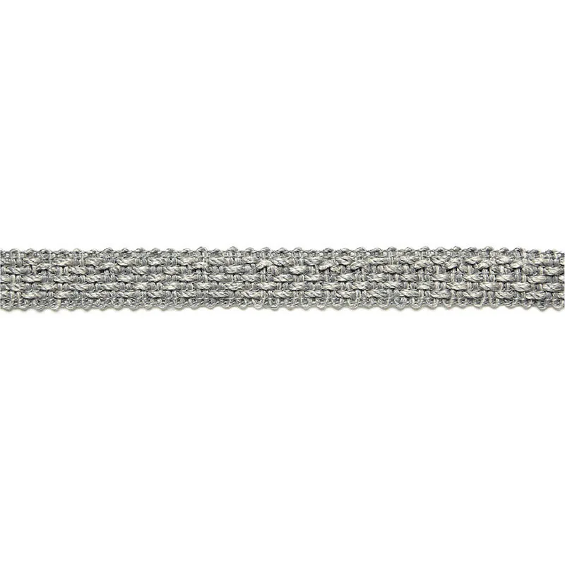 Schumacher Bertrand Linen Braid trim in Zinc (65533)