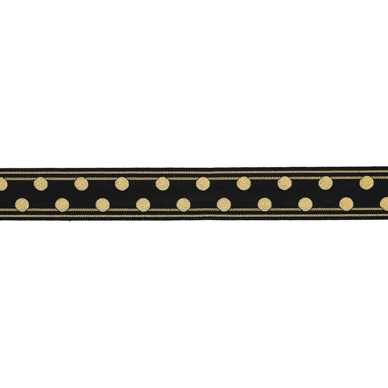 Schumacher Bianca Tape trim in Gold Noir (82791)